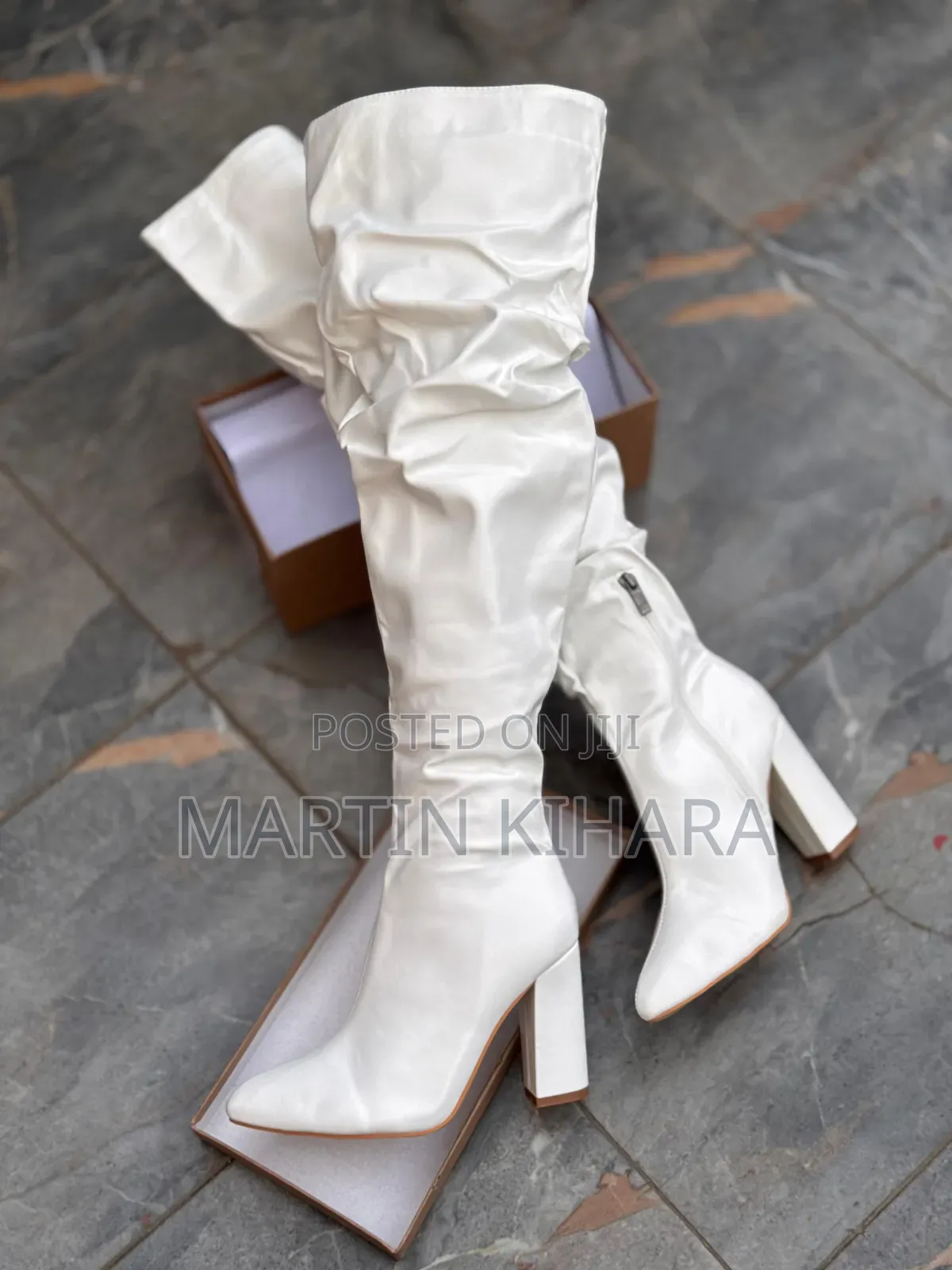 Ladies Knee Length Block Heel Boots (Size 37-42)