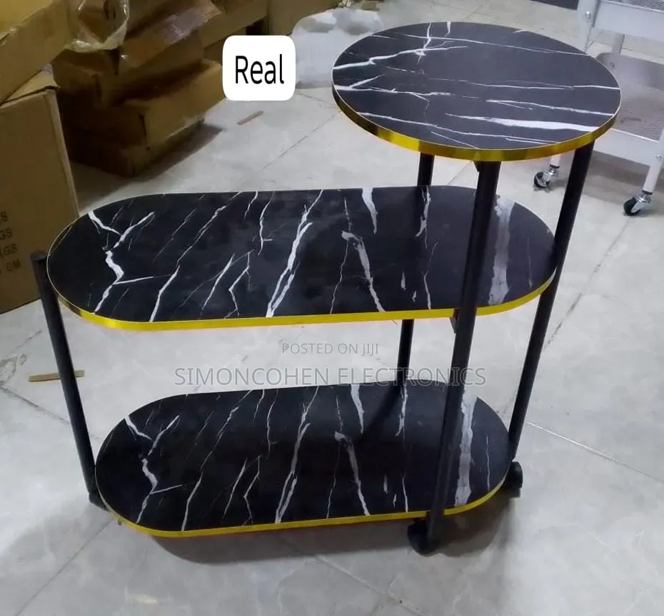 60x30x67cm 3 Layer 2 Oval Round Top Trolley Rack