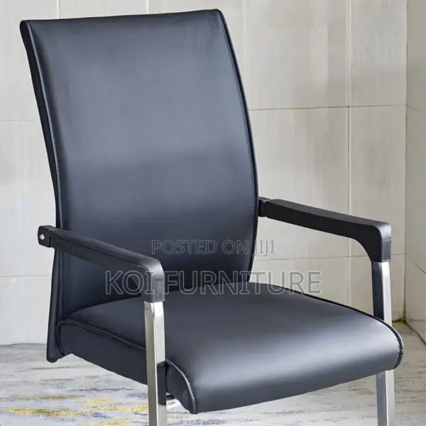Office Chair : Black Leatherette Pevit-Visitor Chair