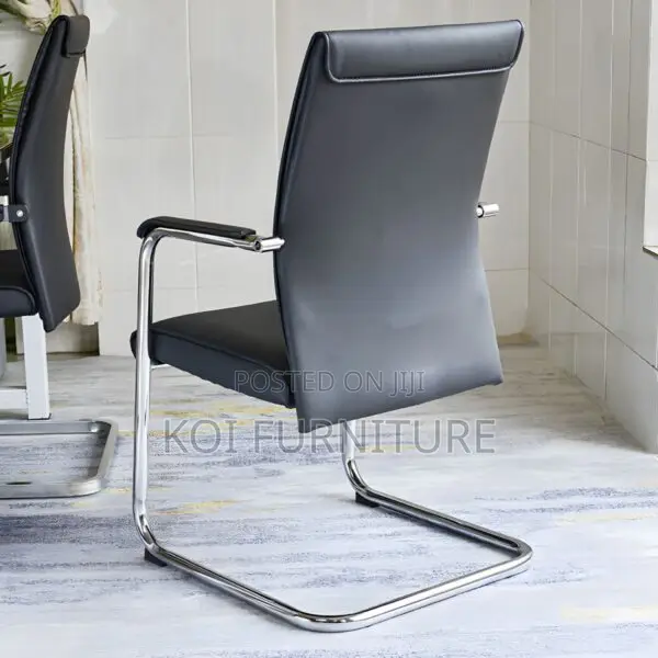 Office Chair : Black Leatherette Pevit-Visitor Chair