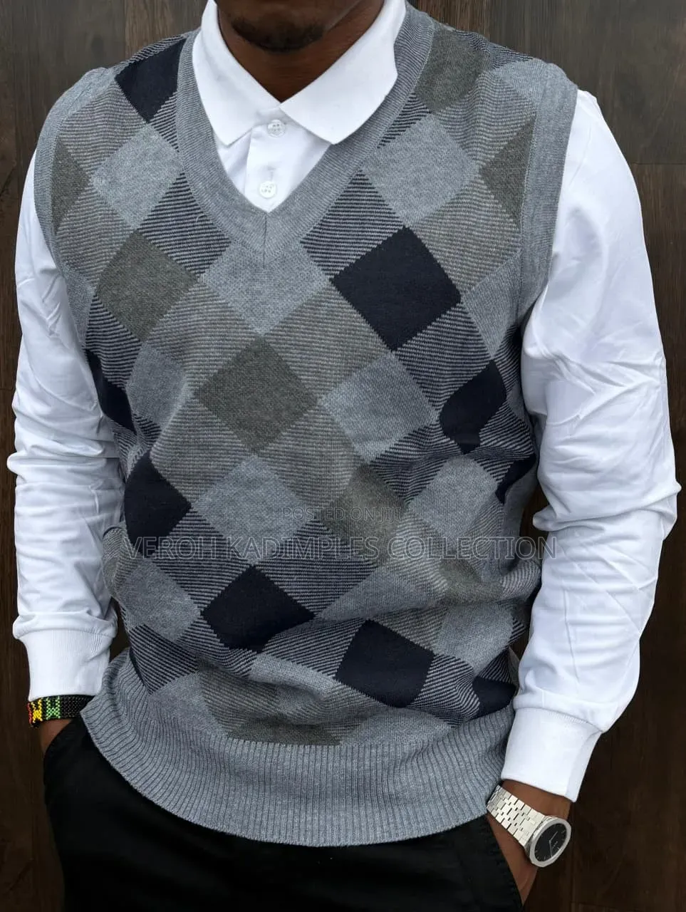 Men's Diamond Half Sweaters