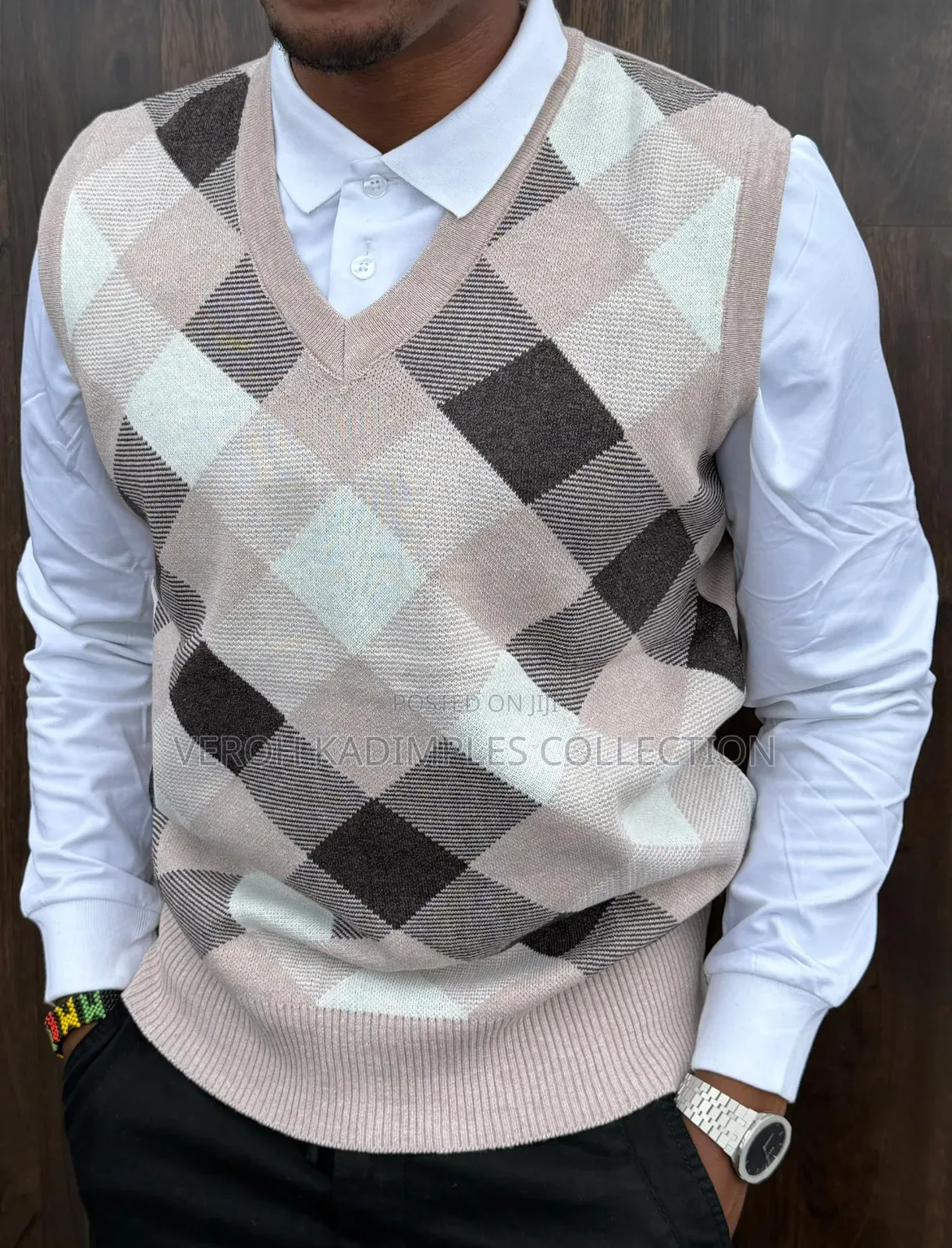 Men's Diamond Half Sweaters