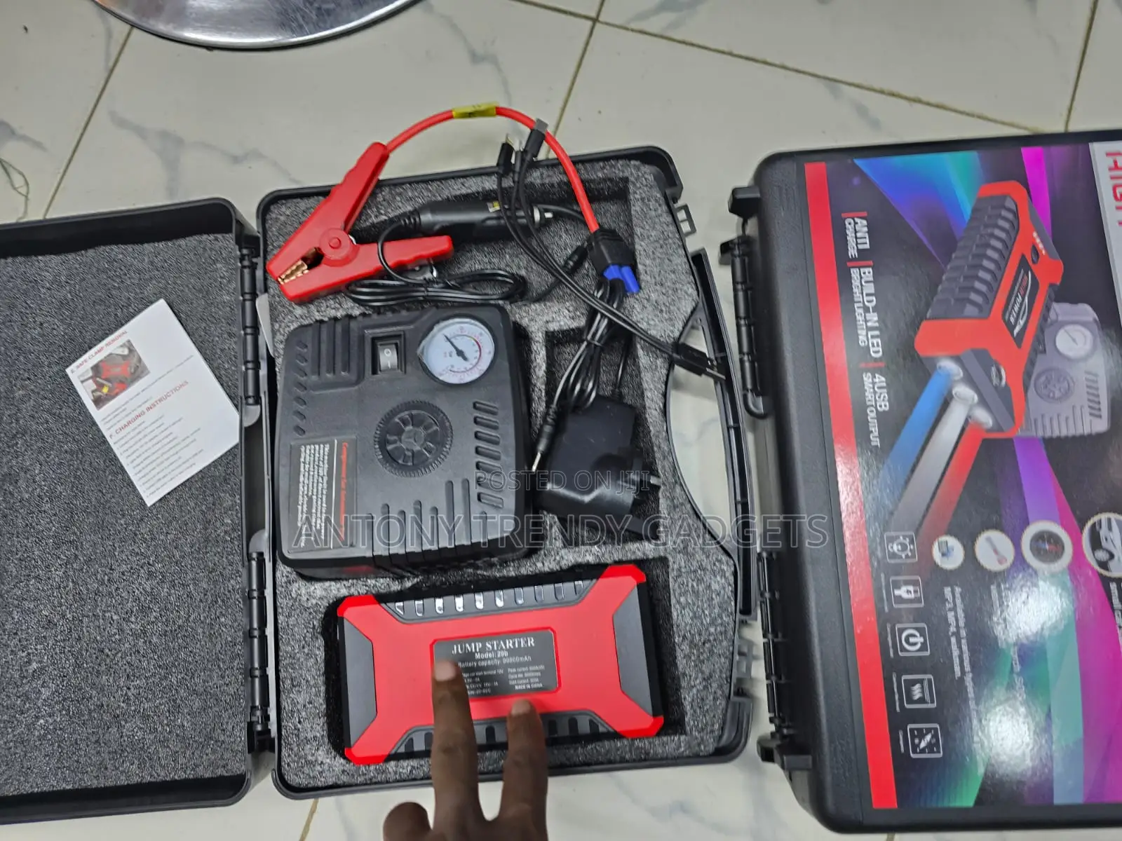 Portable Battery Jump Starter Kit for Cars and Motorcycles