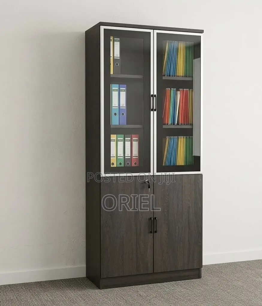 Office Cabinet : 2-Door Wooden Office Files Storage Cabinet