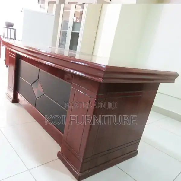 Office Desk : 1.6m Mahogany-Feel Executive Office Desk