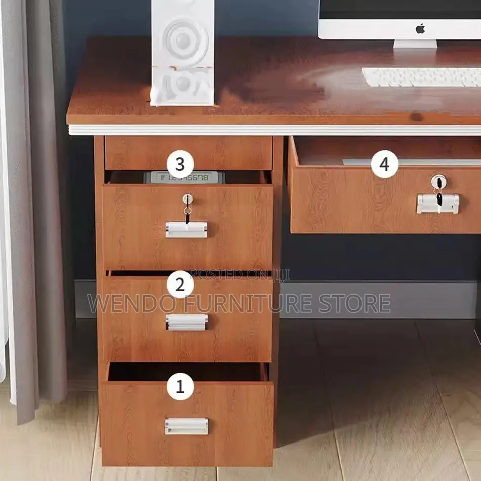 Office Desk; 1200mm Wooden Desks With Lockable Drawers
