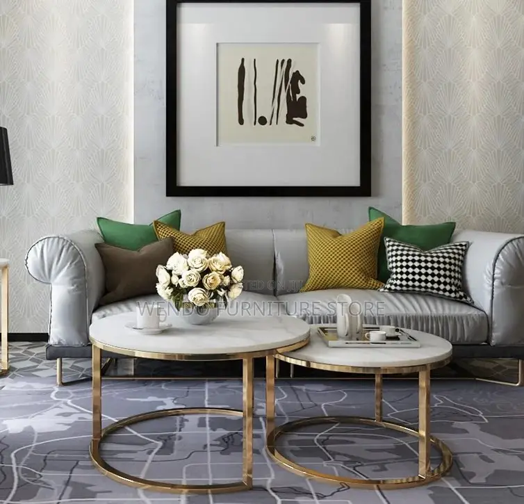 Coffee Table; Round General Marble Coffee Table