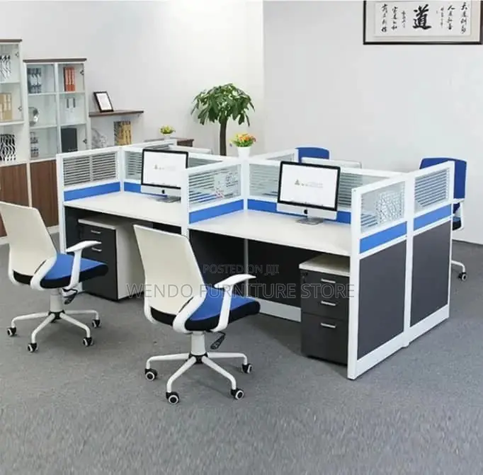 Office Workstation; Four Users MDF Office Desk Station