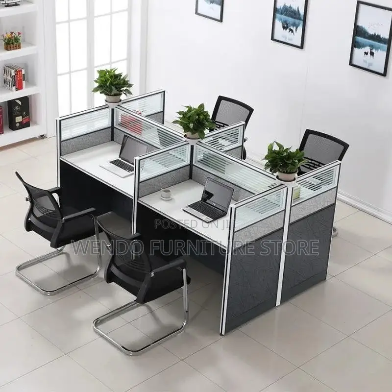 Office Workstation; Four Users MDF Office Desk Station