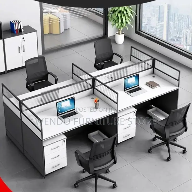 Office Workstation; Four Users MDF Office Desk Station
