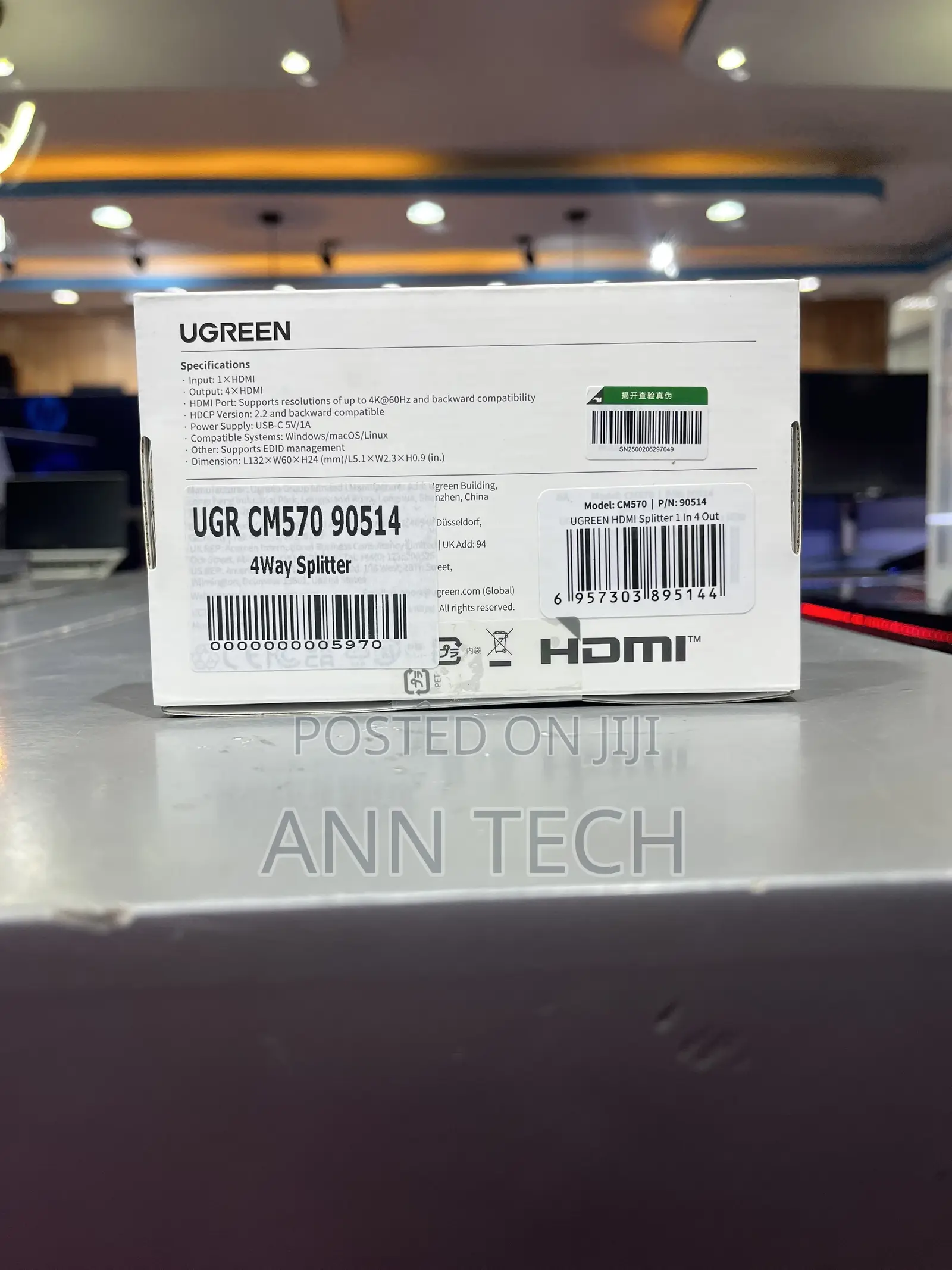 Ugreen Cm570 Hdmi Splitter 1in 4 Out