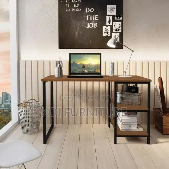 Office Chair : 1.2m Metallic Frame Computer Desk