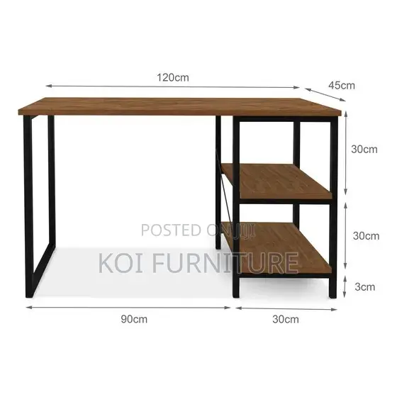 Office Chair : 1.2m Metallic Frame Computer Desk