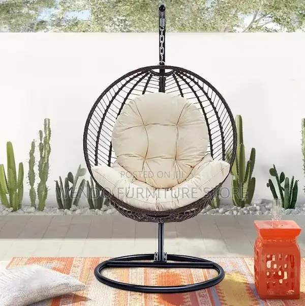 Home Chairs; Hammock Chair With Leather Tuffed Backrest