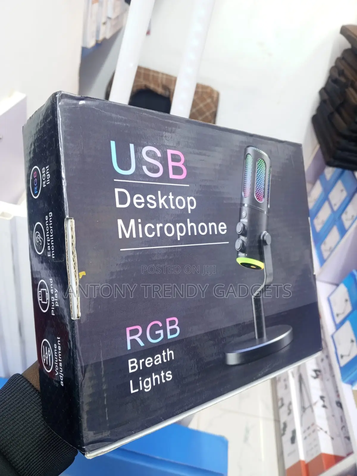 Usb Condenser Microphone With RGB Lights for Gaming Streaming