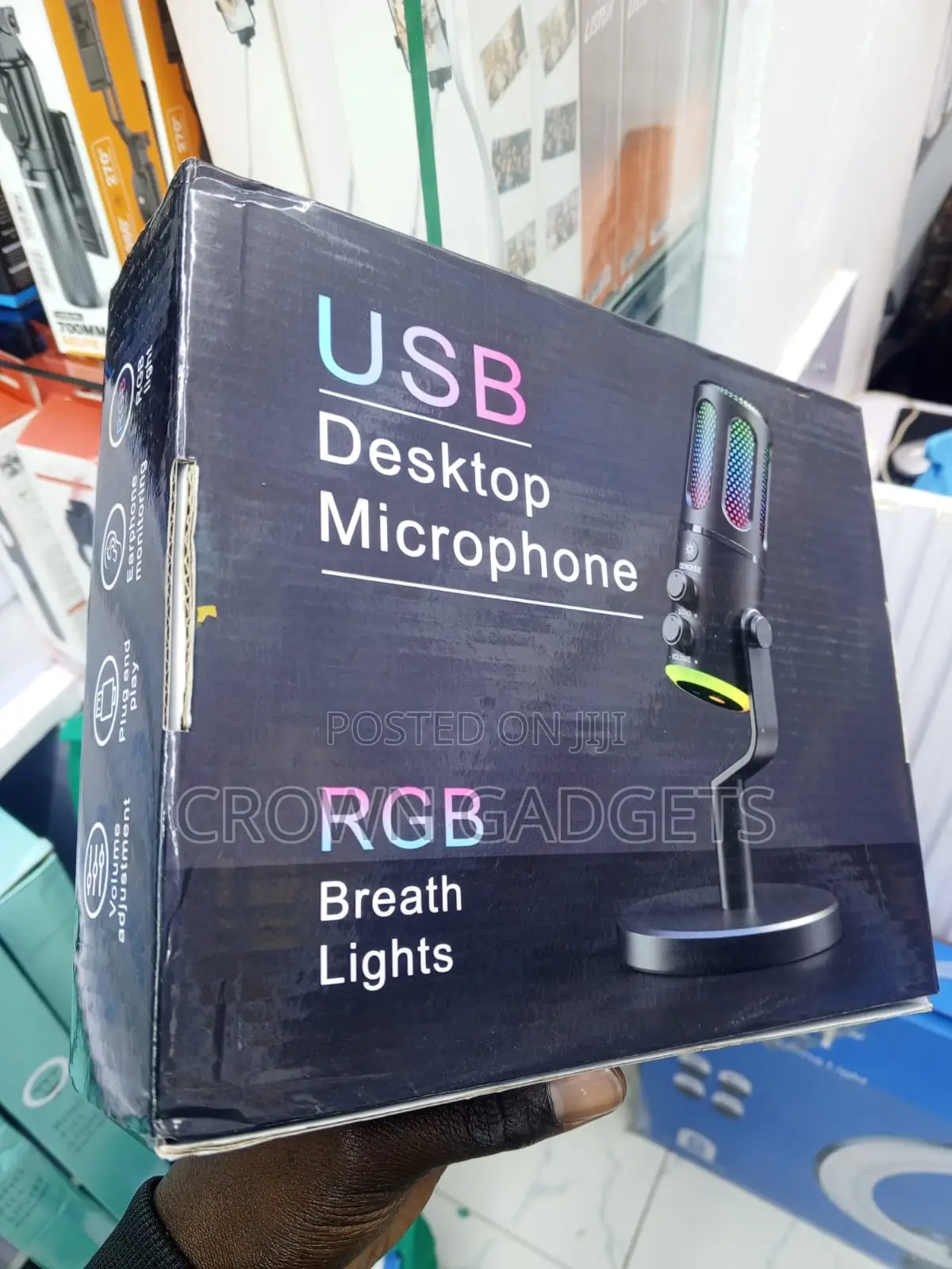 Usb Condenser Mic With Rgb Lights And Mute Function