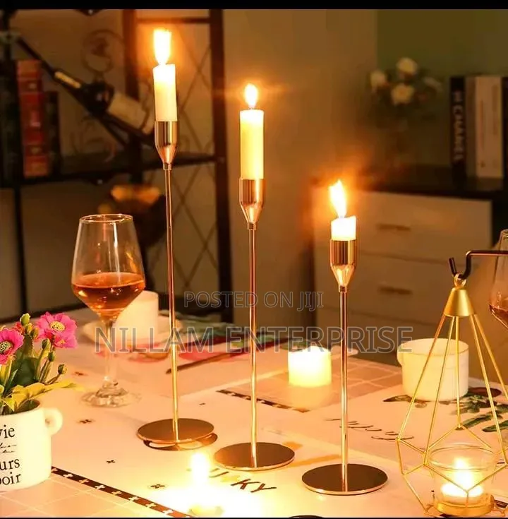 Classic 3 in 1 Metallic Candle Holder