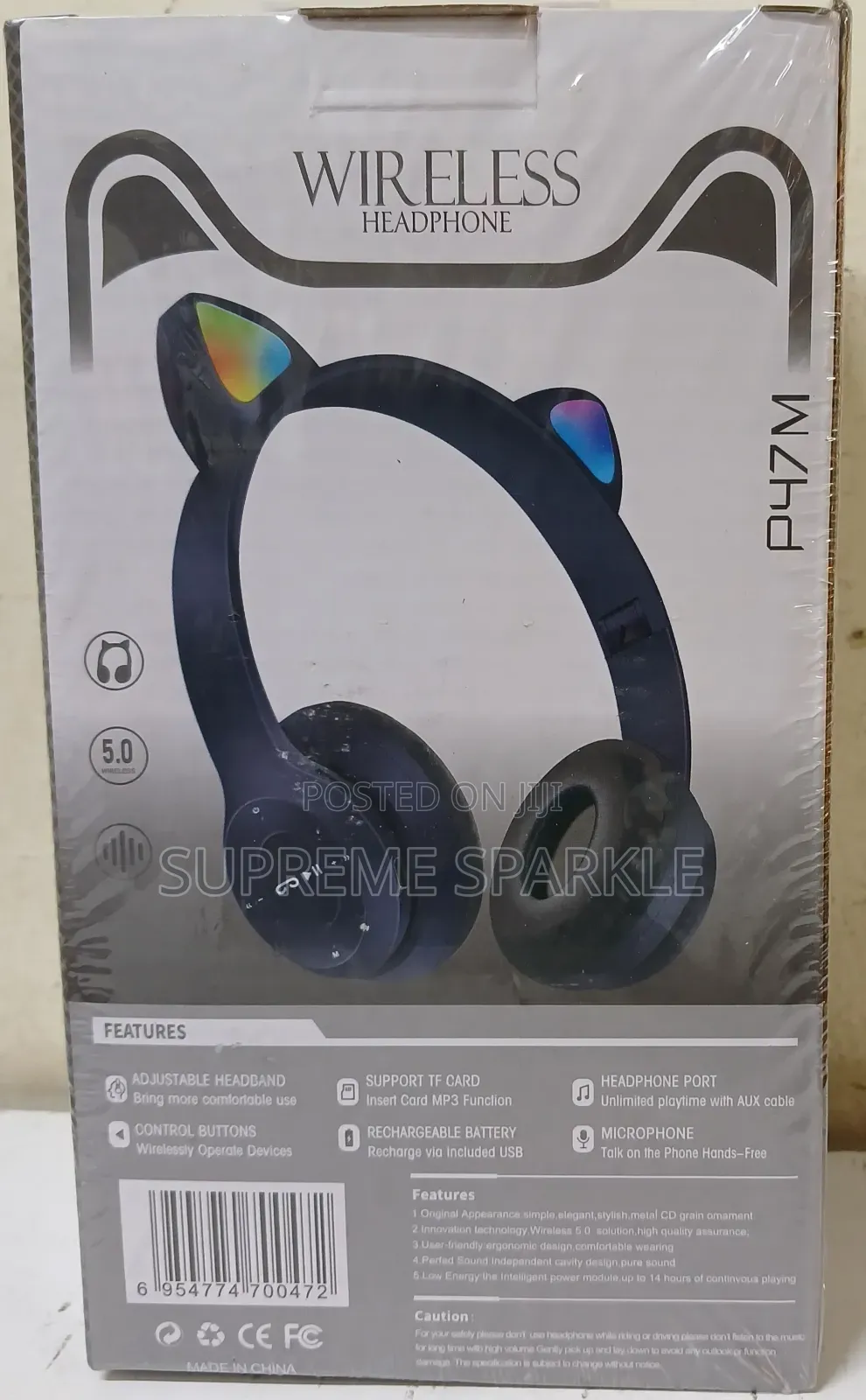 Generic P47m Bluetooth Headphones With RGB Led Lights.(Children)