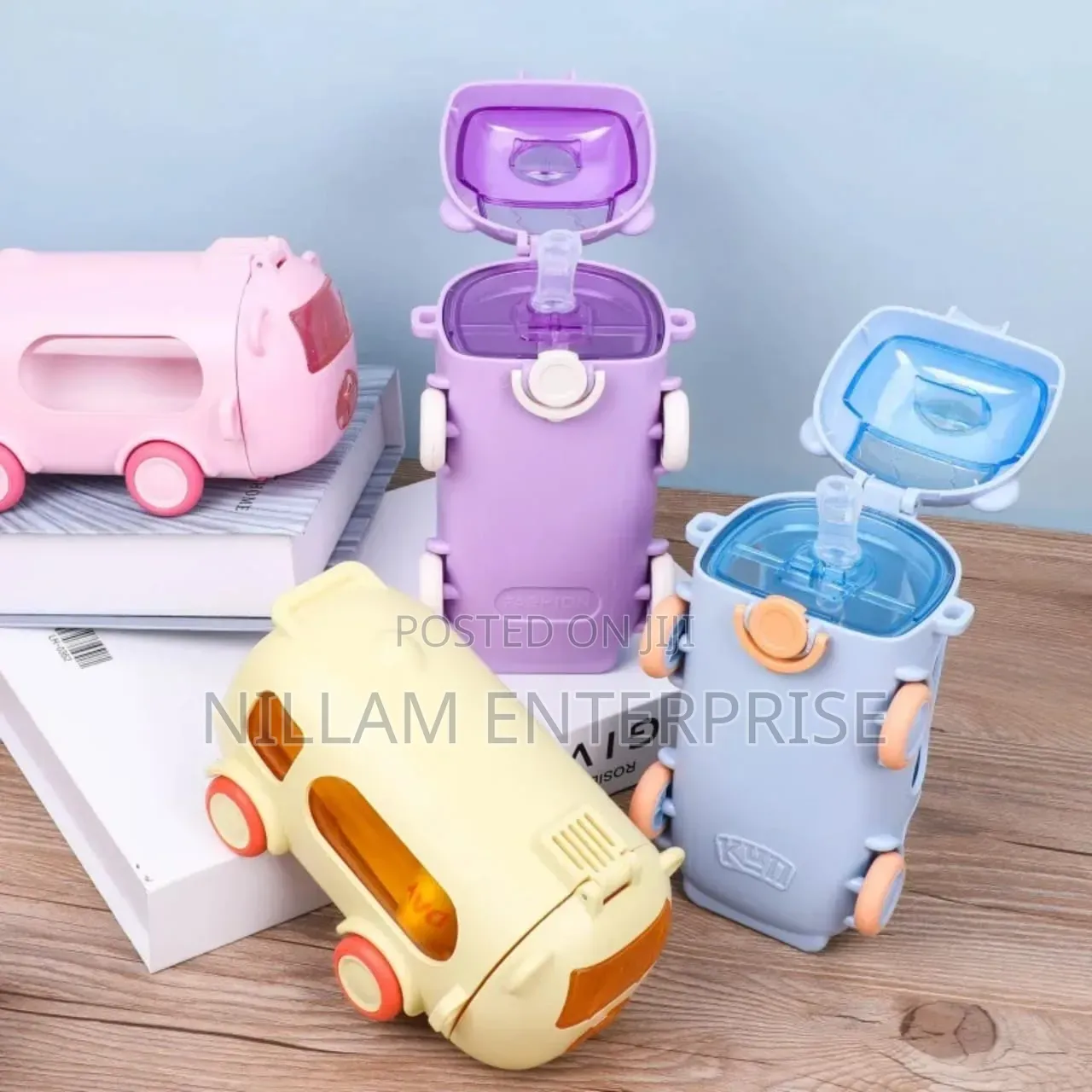 *2-in-1 Toy Bus Water Bottle for Kids*