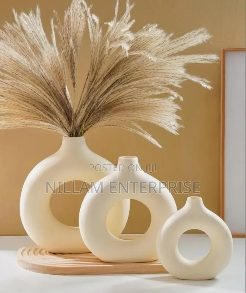3pcs Set Ceramic Donut Vases