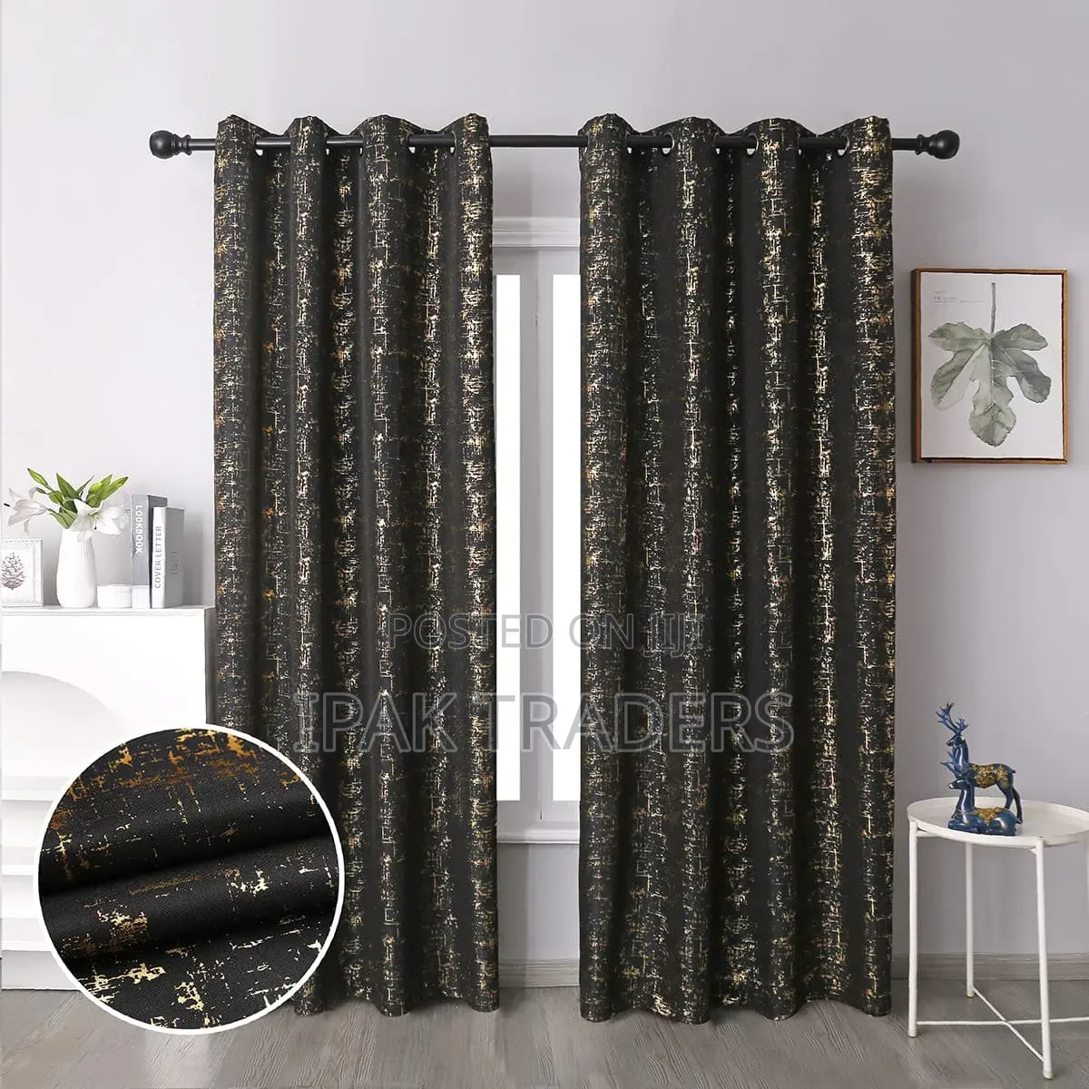 Marble / Velvet Curtain Heavy Blackout Panel