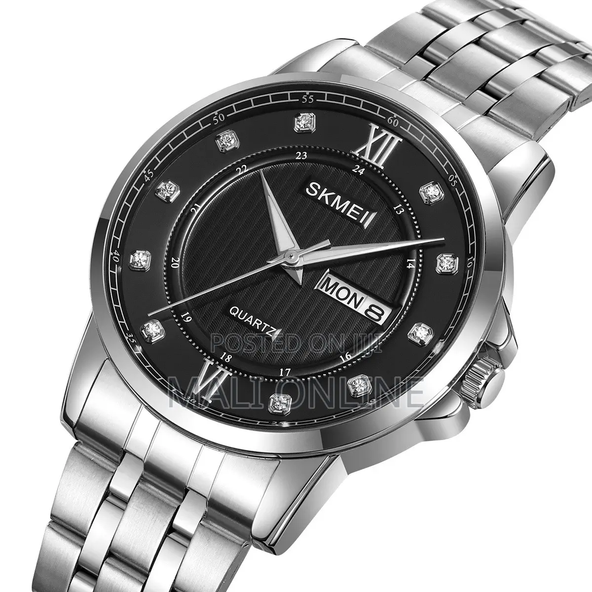 Skmei 9373 Men Quartz Watch Stainless Steel Strap Square Analog