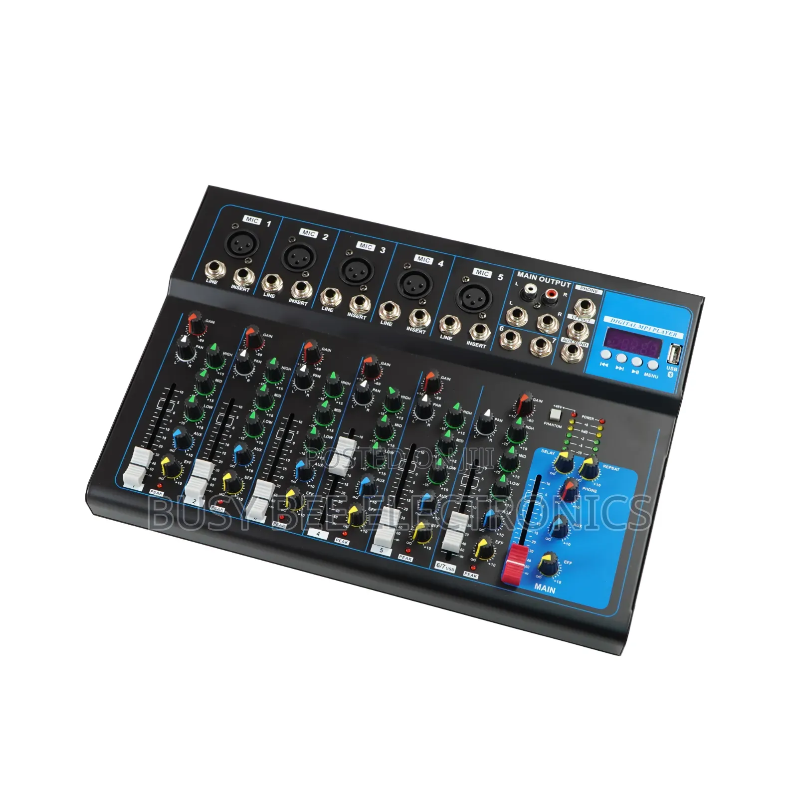 F7 7-Channel Audio Mixer Console