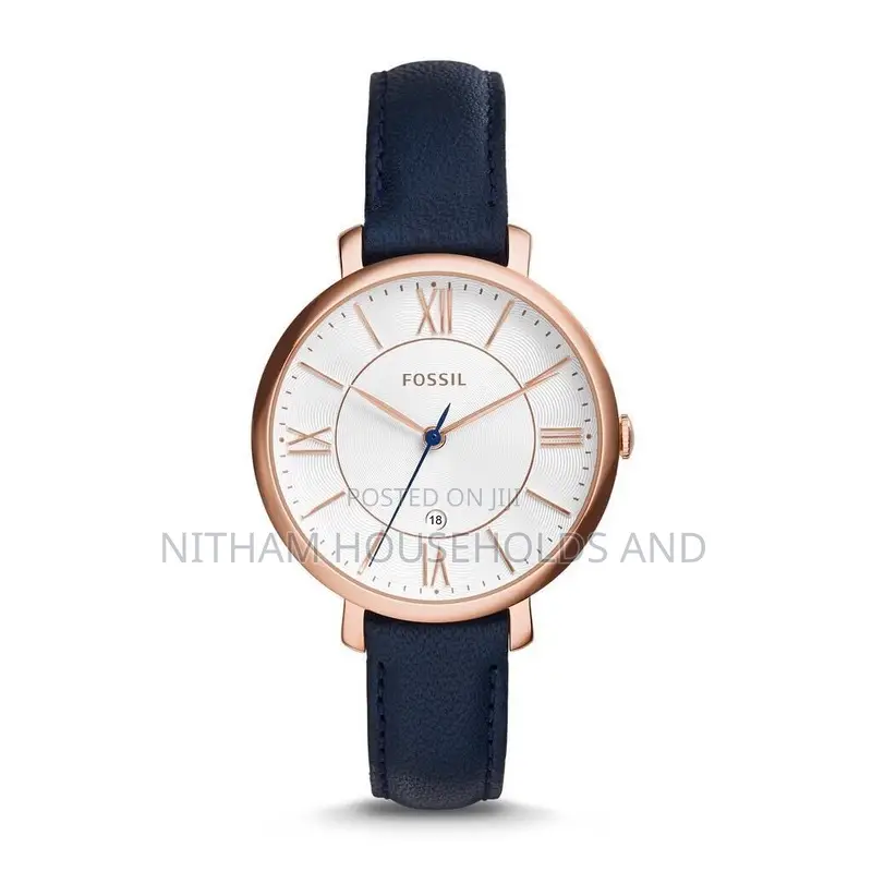 Fossil Es3843 Jacqueline Navy Leather Watch for Women