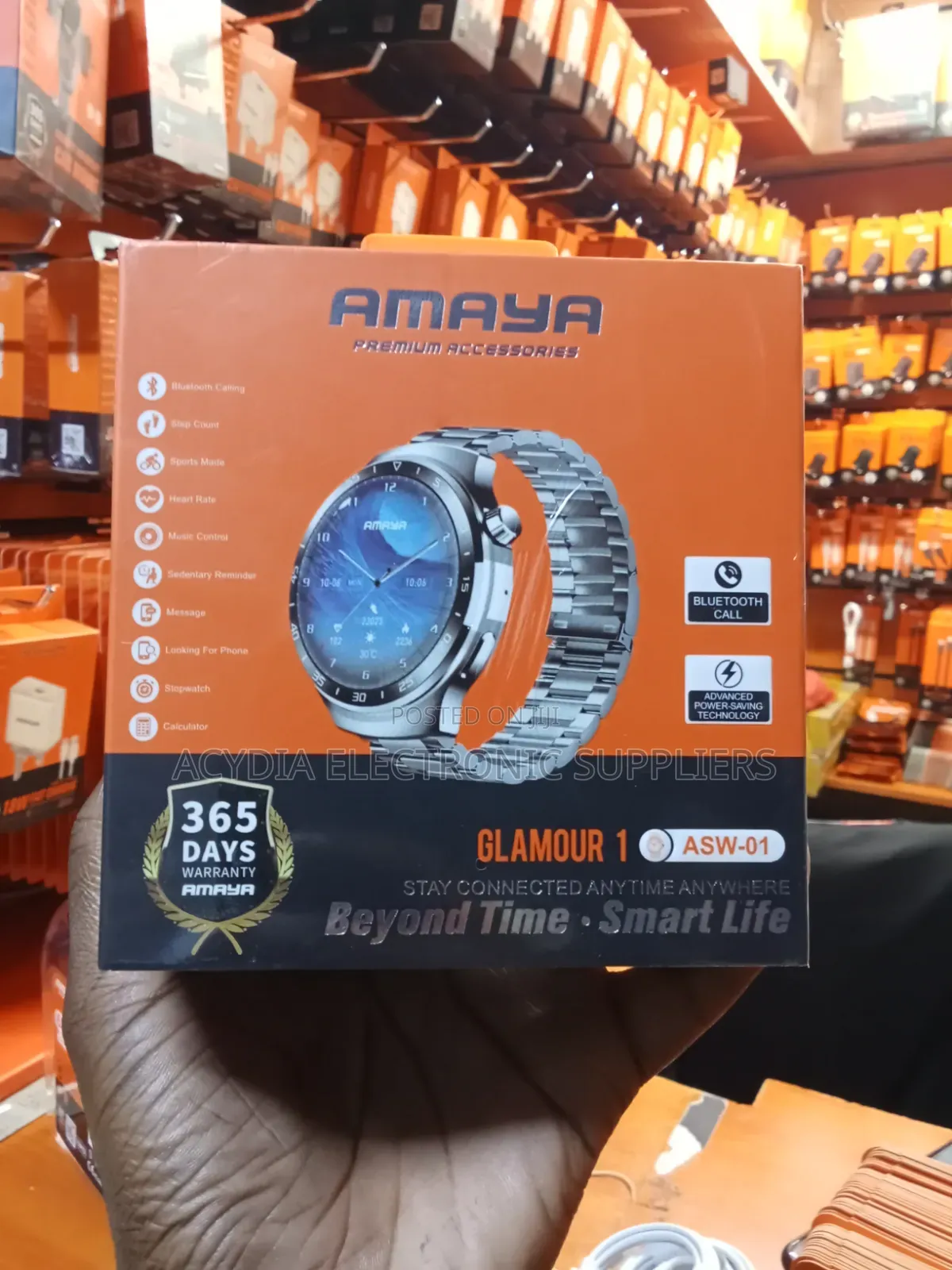 Amaya Asw-01 Amoled Display Smart Watch With Metallic Straps