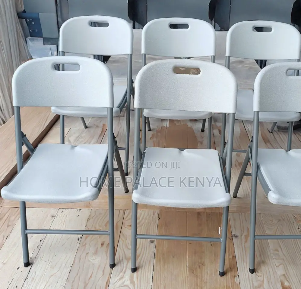 Outdoor Chair: Heavy-Duty White Plastic Folding Banquet Chair