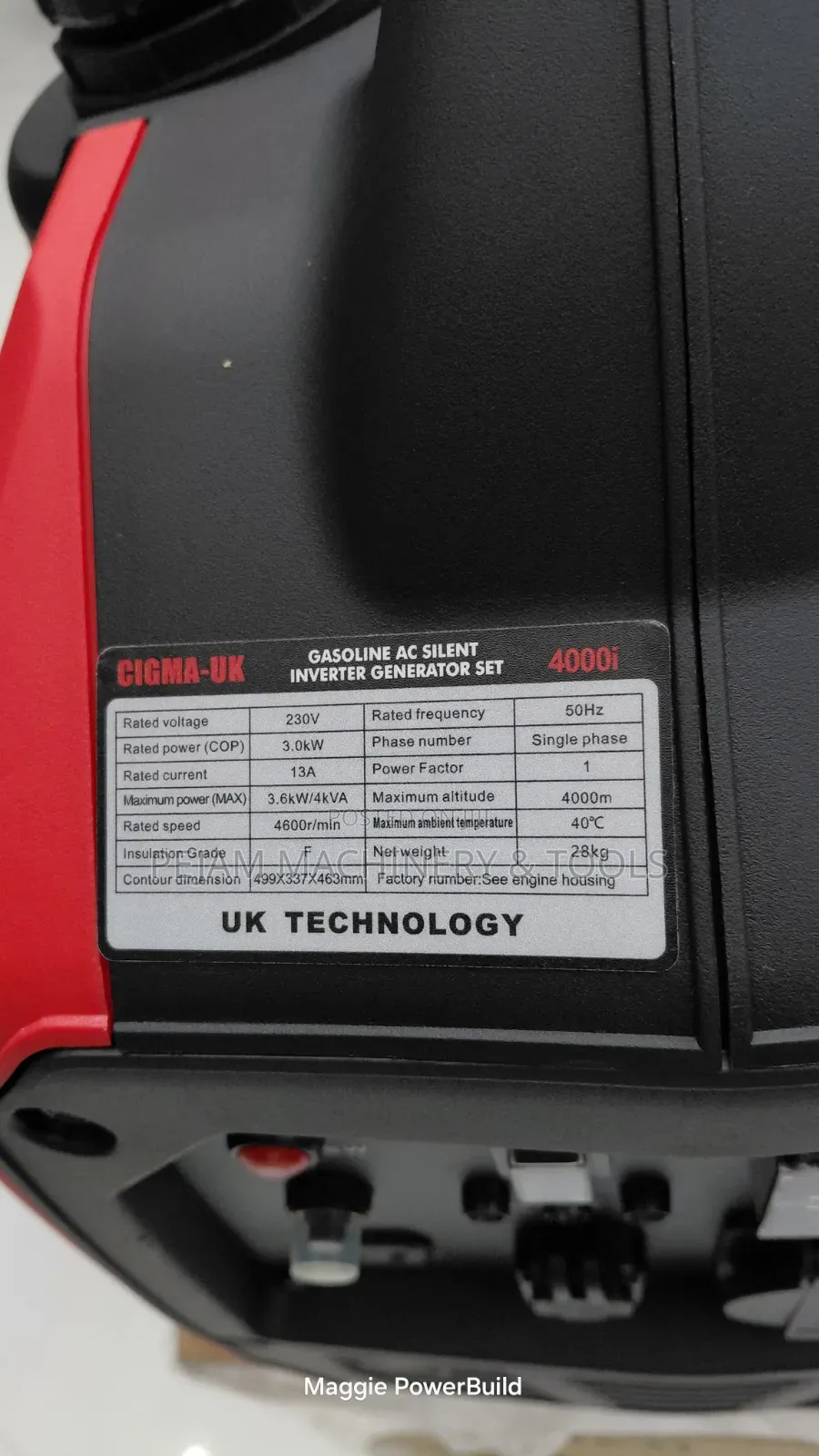 Cigma Uk 4000i Soundproof 4kva Inverter Generator