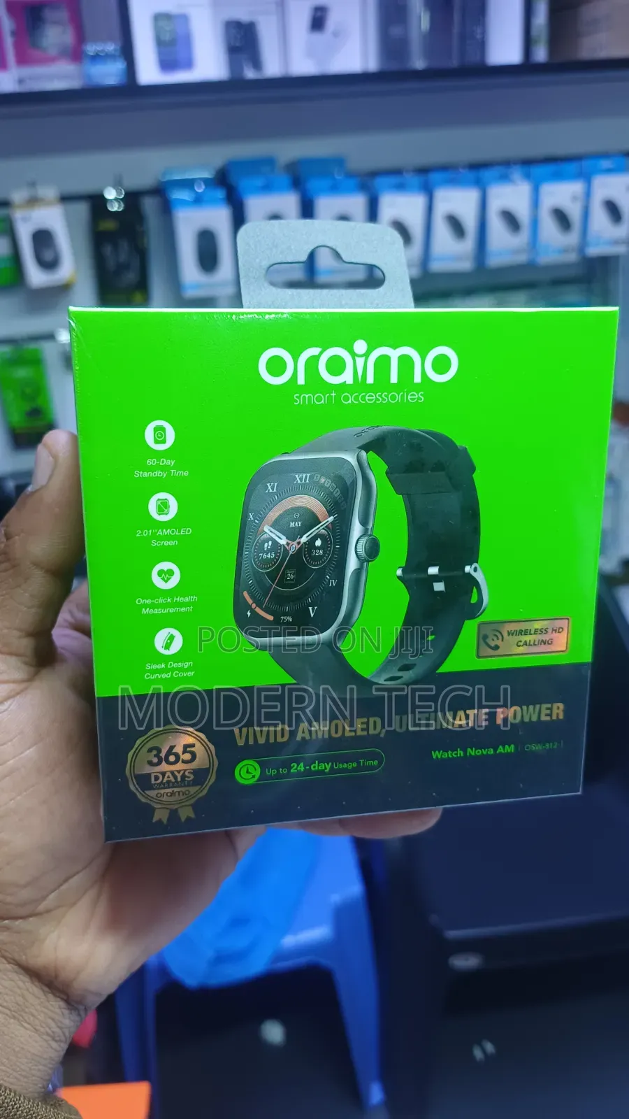 Original Oraimo Watch Nova Am – Ultra-Clear 2.01′′ Amoled Smartwatch