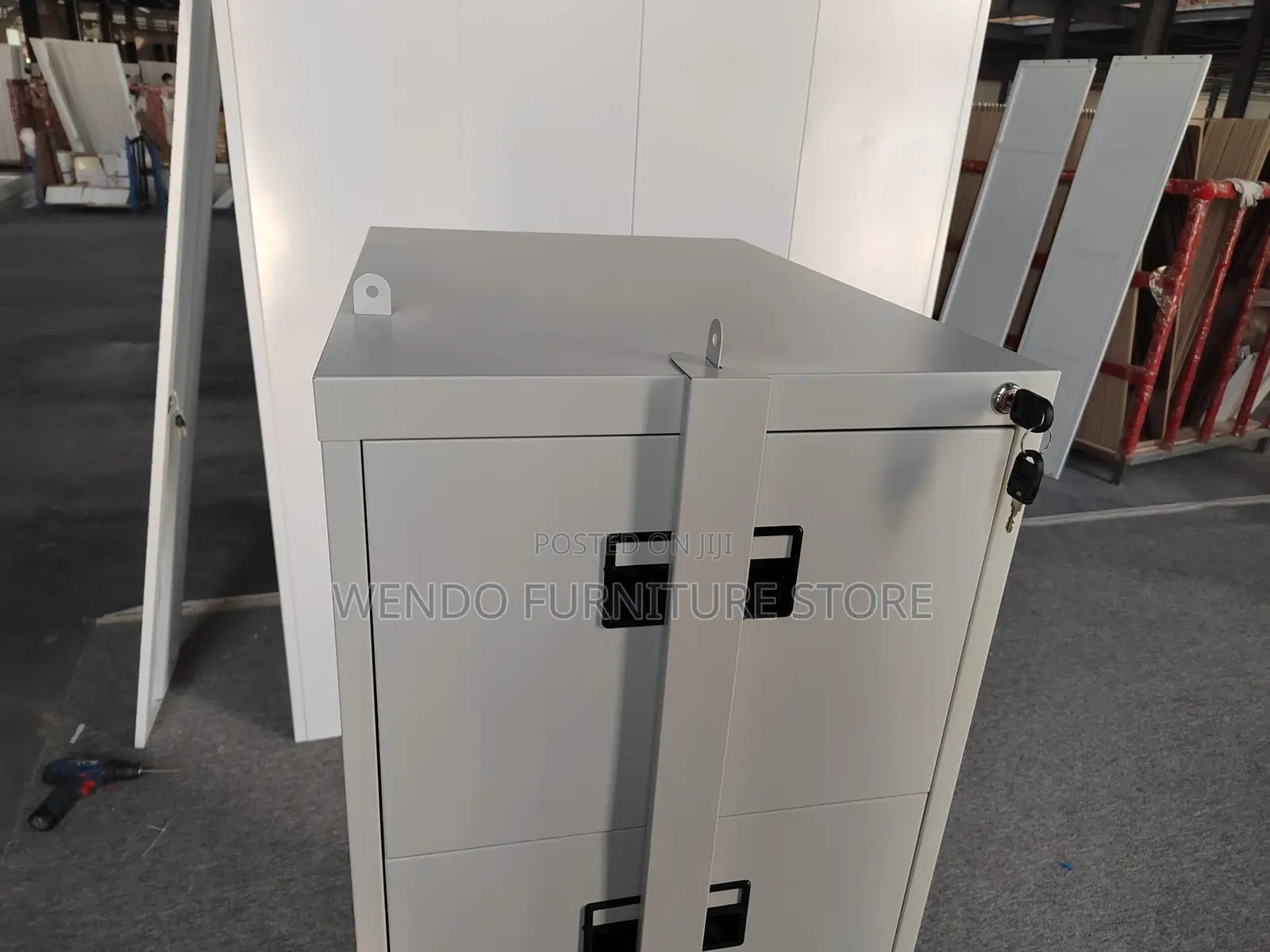 Office Cabinet; Four Drawers Steel Modern Cabinet With Bar Lock