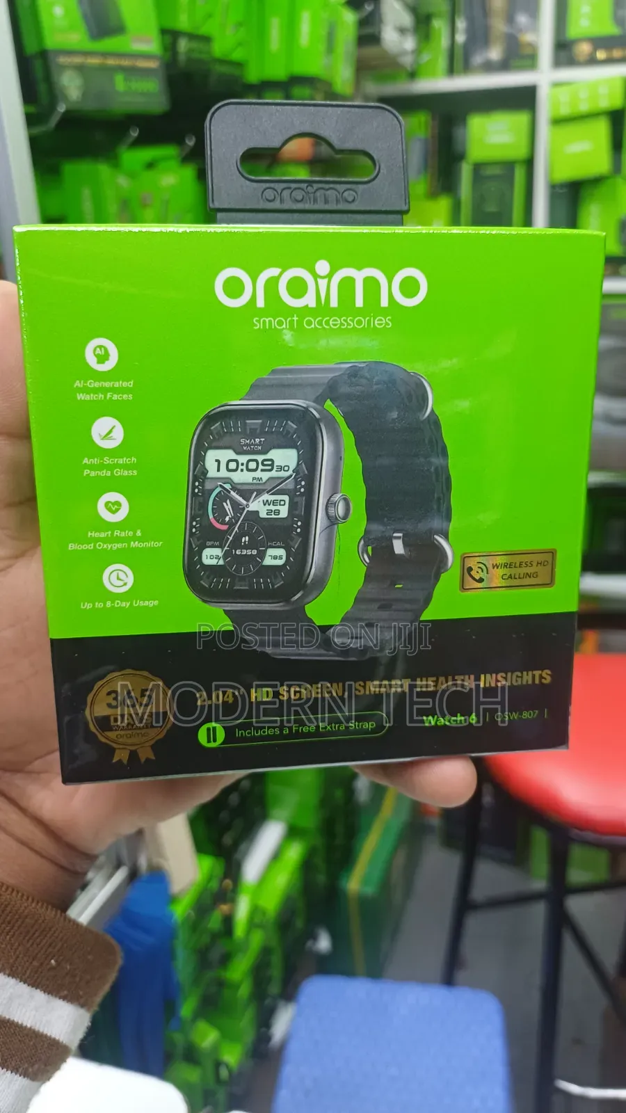Oraimo Watch 6 Hd Bluetooth Call Smartwatch – 2.04" Screen