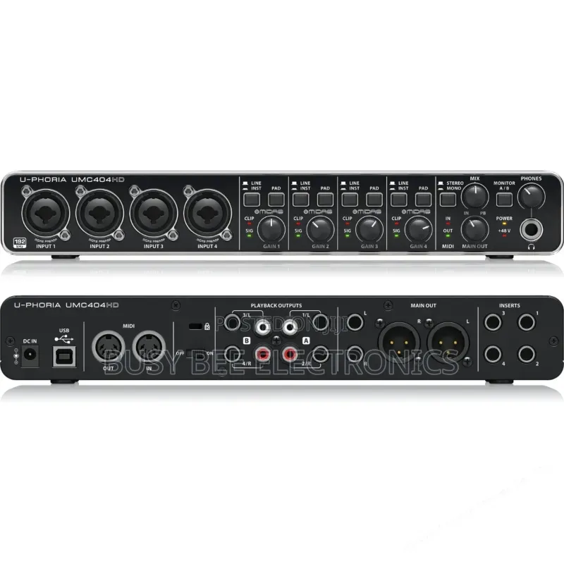 Behringer Umc404hd Audiophile 4x4, 24-Bit/192 KHZ Usb Interface