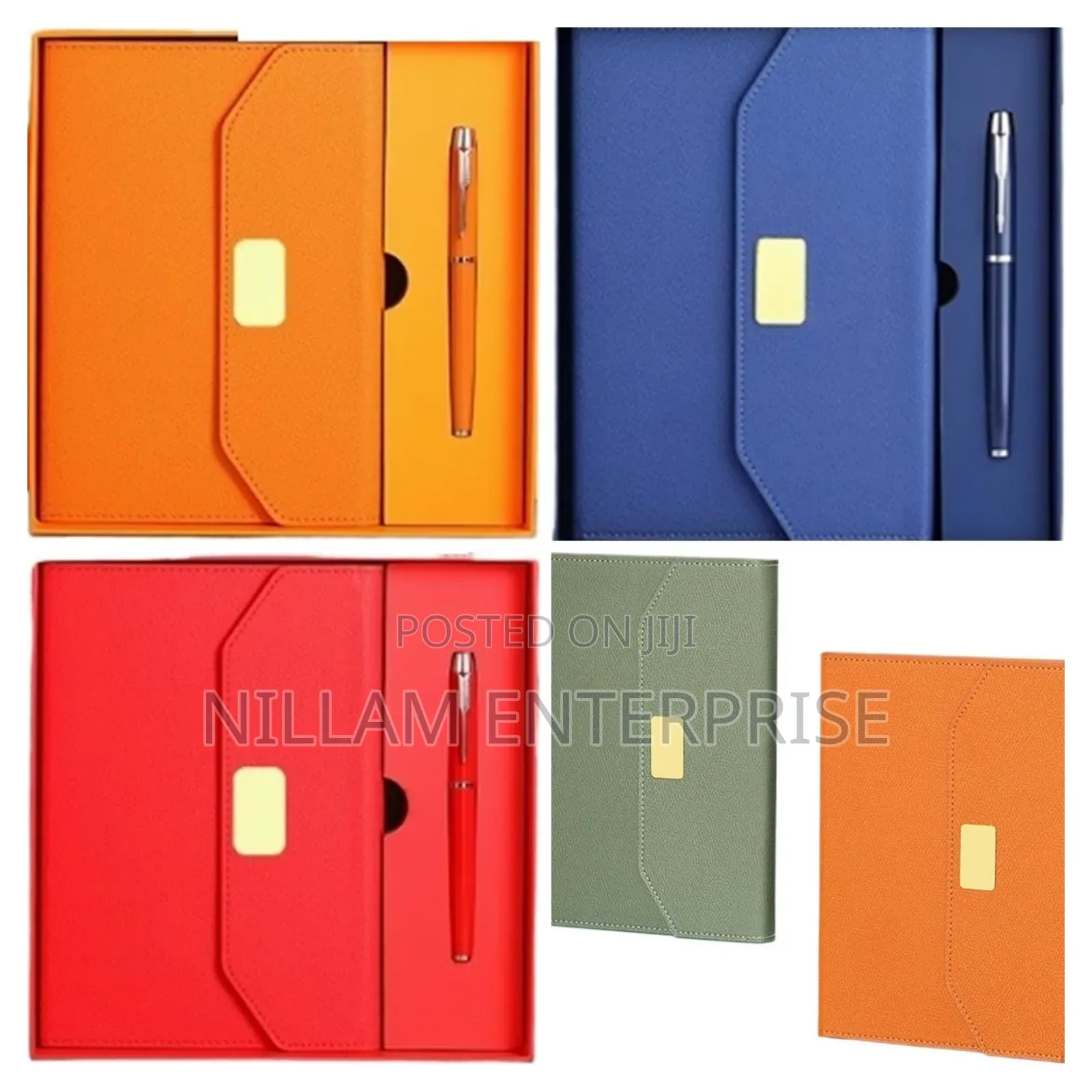 Leather-Bound Notebook With Button Closure