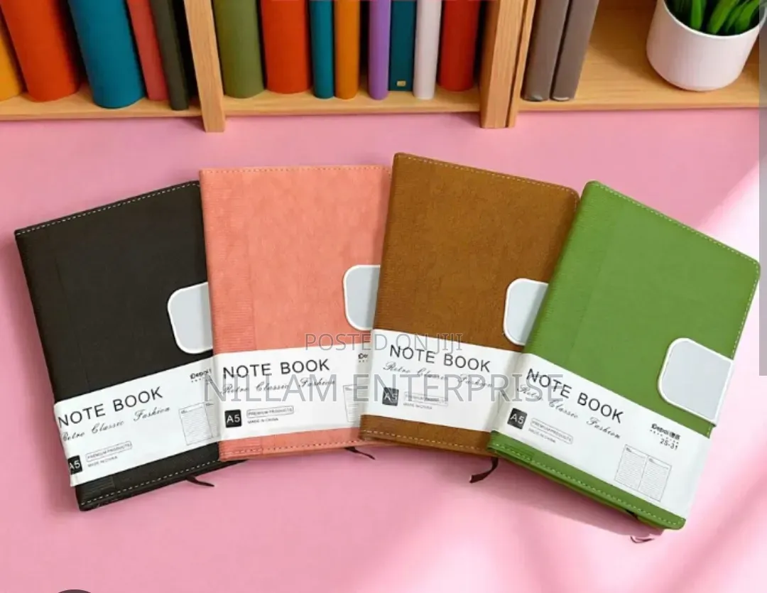 Leather-Bound Notebook With Button Closure