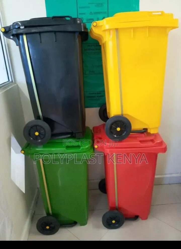 Biohazard Bin / Waste Bin 100litres With Pedal and Wheels