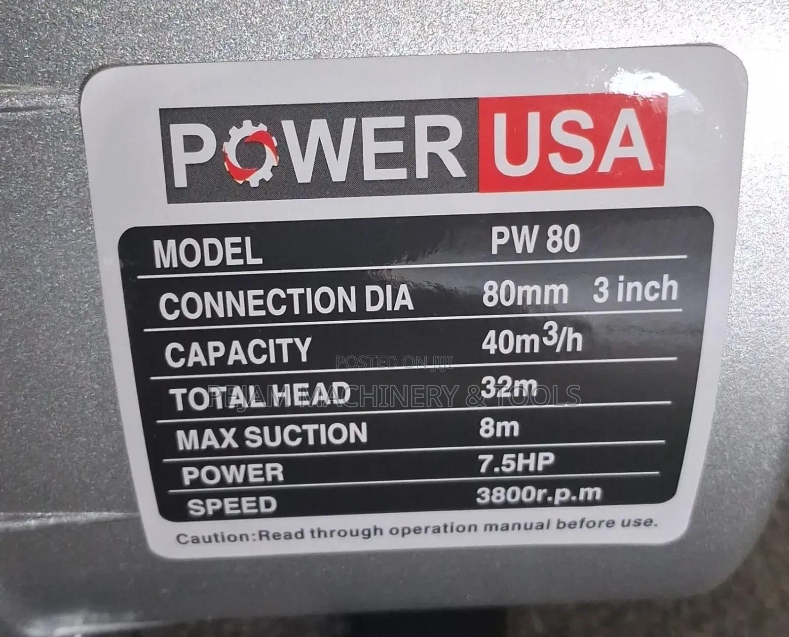 3" Power Usa Petrol Water Pump With a 7.5 Hp Gasoline Engine 32m Head