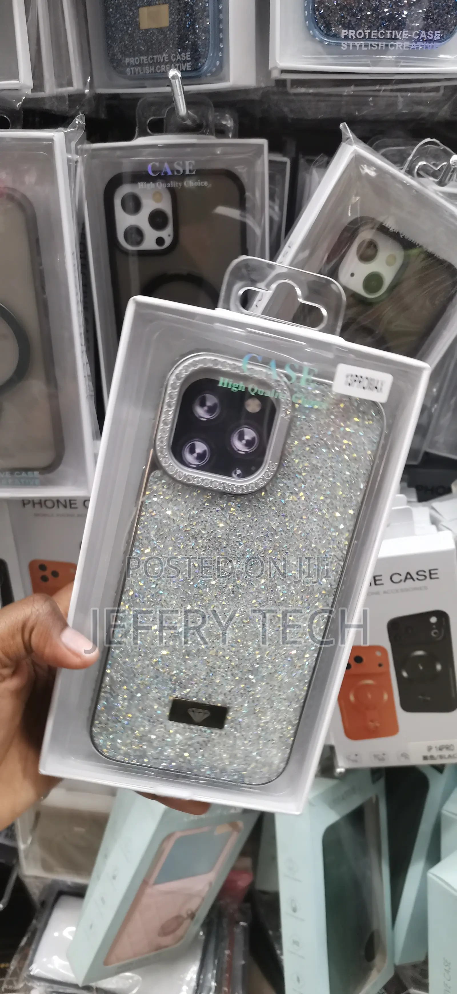 iPhone 13 Pro Max, Dense Silver Crystal Finish Case