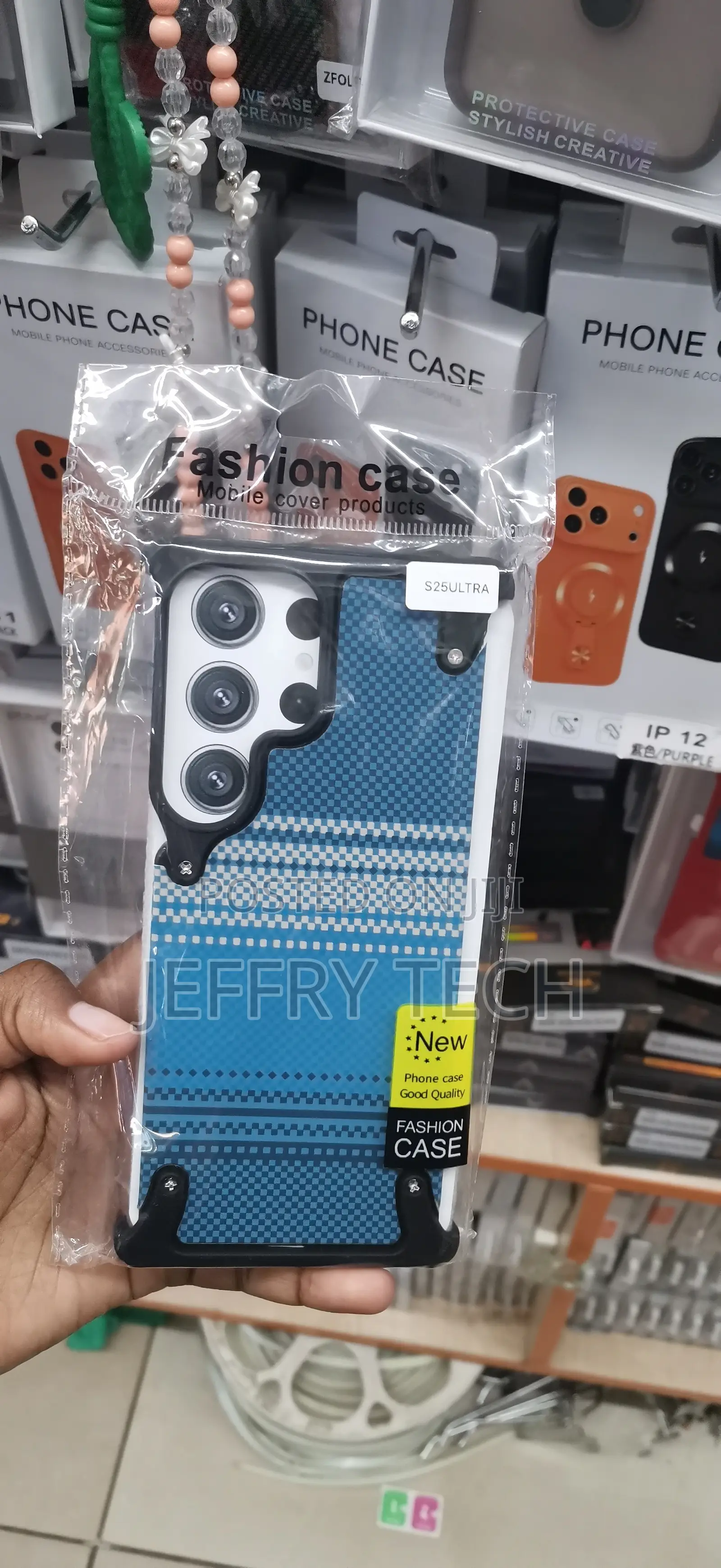Samsung Galaxy S25 Ultra,Bold Blue and White Plaid Case