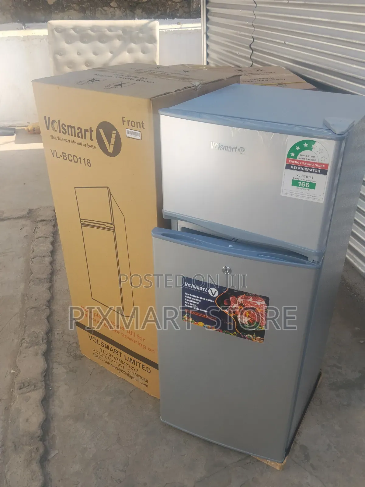 Volsmart 118 Litres Double Door Refrigerator – Energy Saving Fridge