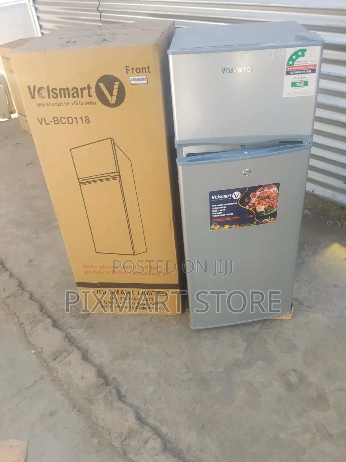 Volsmart 118 Litres Compact Double Door Fridge for Home Use