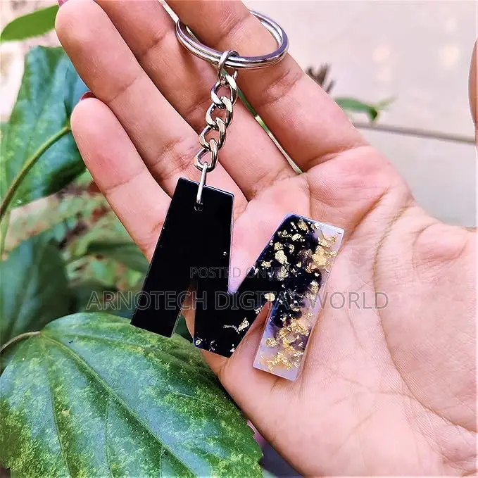 Alphabet Letter Resin Keychains