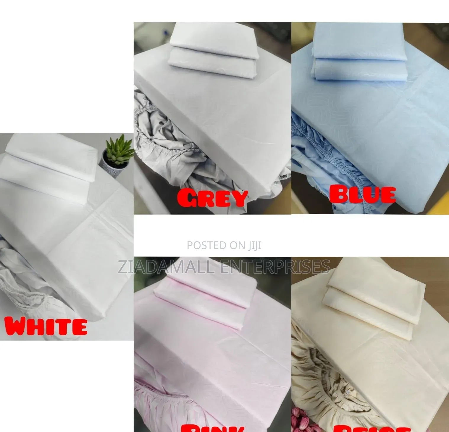 Bedsheets 4pcs Set,Plain Patterned Fitted Bedsheet Set – Size 6x7