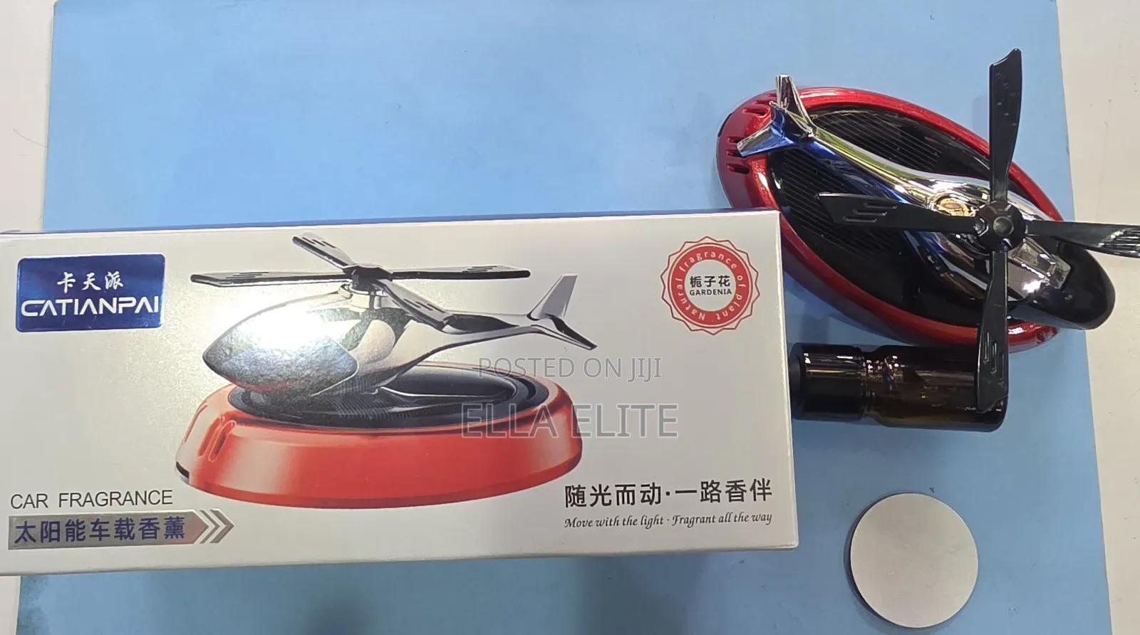 Modern Solar-Powered Helicopter Design Car Fragrance