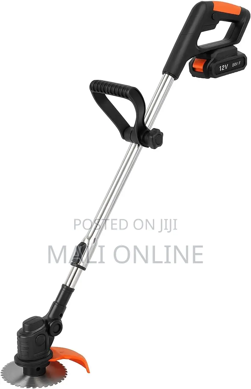 Electric Cordless Lawn Mower 2 Bats Metal Disc 3 Blades Grass Trimmer