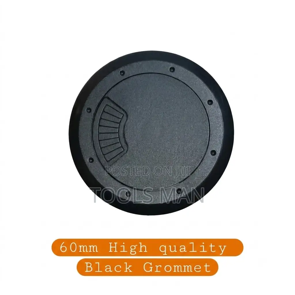 60mm Desk Cable Grommet - Black Hole Cover for Office Cable Management