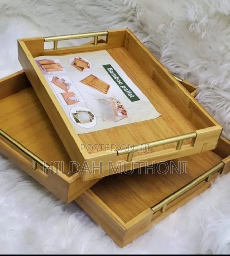 3-Piece High-Quality Bamboo Serving Plate Set