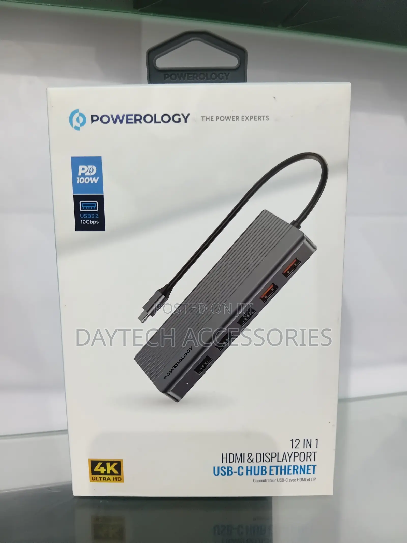 Powerology 12-in-1 Usb-C Hub (P121hbcgy) an Aluminum Docking Station
